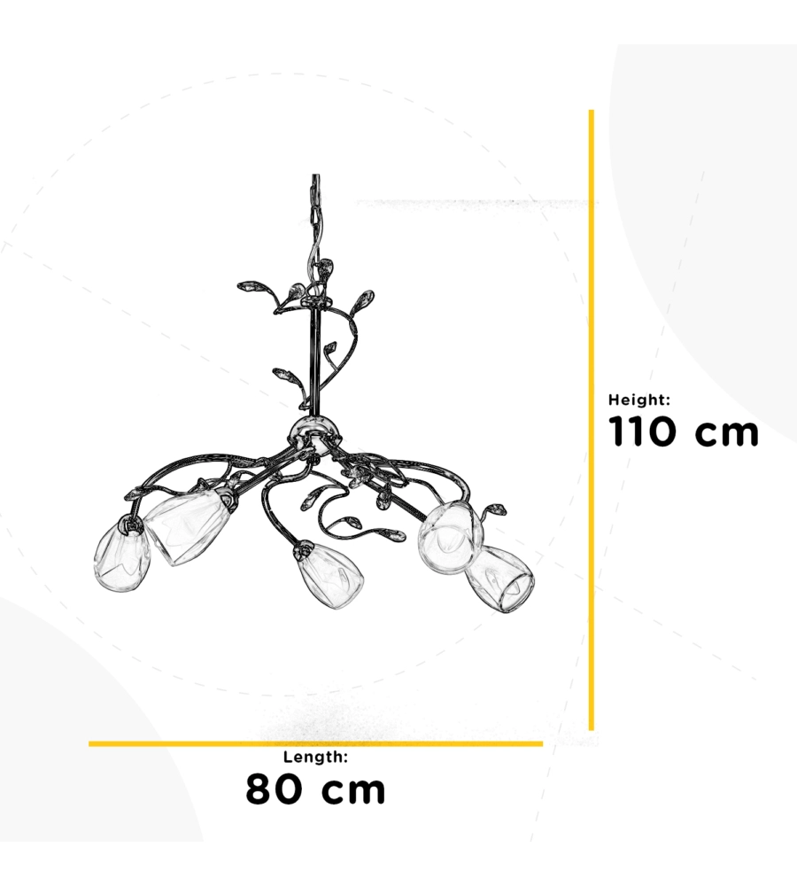 Lampadario onli 'sharon' 5 luci, e14